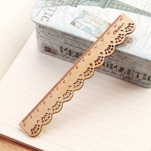 Open image in slideshow, Lace Brown Wood Ruler
